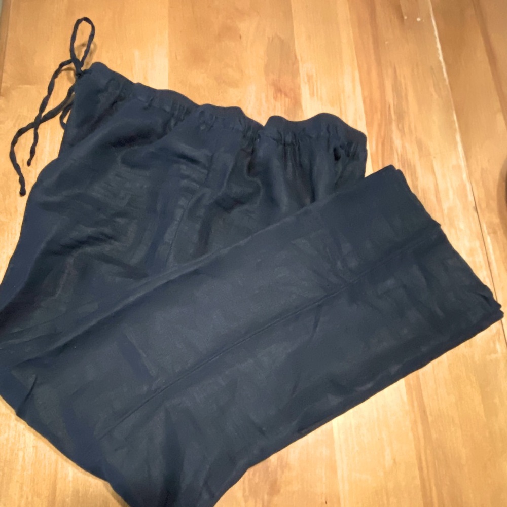Company Ellen  Tracy Navy Linen Pants with Elastic/Drawstring Waistband
Size XL